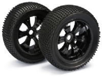 Absima 1:8 Truggy Komplette hjul Dirty 6 eger Sort 2 stk