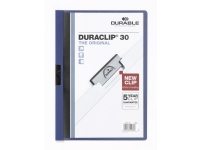 DURABLE DURACLIP ORIGINAL 30 – Klippfil – för A4 – kapacitet: 30 ark – blå med genomskinligt frontskydd (paket om 5)