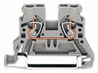WAGO Gennemgangsklemme 2,5mm² fjederterminal grå 2-leder sidepåskrift til TS 163 – (100 stk.)