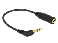 Delock – Audio-adapter – mikrostereojack hona till stereo mini jack hane – 17 cm – svart – vänstervinklad kontakt