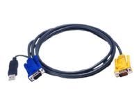 ATEN 2L-5203UP - Video- / USB-kabel - HD-15 (VGA) (hann) til USB, HD-15 (VGA) (hann) - 3 m PC tilbehør - KVM og brytere - Tilbehør
