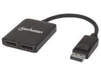 Manhattan 207768 DisplayPort 2x DisplayPort 3840 x 2160 pixlar Svart Plast 4K Ultra HD