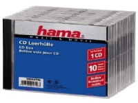 Hama CD Jewel Case Standard, Pack 10, 1 disker, Gjennomsiktig PC-Komponenter - Harddisk og lagring - Medie oppbevaring