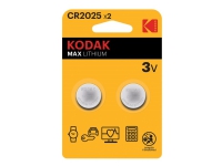 Kodak MAX – 2 x CR2025-batterier – Li/MnO2 – 140 mAh