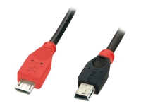 Lindy – USB-kabel – mini-USB typ B (hane) till mikro-USB typ B (hane) – USB 2.0 OTG – 50 cm – formpressad – svart