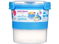 Sistema - Lunch Stack To Go 965ml - Blue Kjøkkenutstyr - lunsj - Matboks