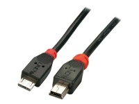 Lindy - USB-kabel - mini-USB type B (hann) til Micro-USB Type A (hann) - USB 2.0 OTG - 50 cm - formstøpt - svart PC tilbehør - Kabler og adaptere - Datakabler
