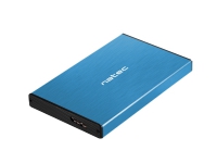 NATEC Rhino GO, HDD/SSD-kabinett, 2.5, Serial ATA III, 6 Gbit/s, USB-tilkobling, Blå