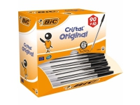 BIC Cristal Medium, Klips, Tynn spiss, Sort, 100 stykker, Medium Skriveredskaper - Kulepenner & Fyllepenner - Kulepenner med trykk-knapp