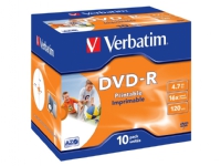 Verbatim – 10 x DVD-R – 4.7 GB 16x – utskrivbar yta för breda foton – CD-fodral