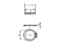 TOOLCRAFT 9 D471 194748 Cirkelringar Inre diameter: 8,4 mm DIN 471 Fjäderstål 100 st