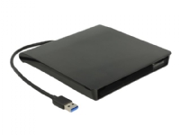 Delock 5.25 External Enclosure Slim SATA > USB 3.0 – Förvaringslåda – SATA – USB 3.0 – svart