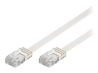 DELTACO – Patch-kabel – RJ-45 (hane) till RJ-45 (hane) – 5 m – UTP – CAT 6 – formpressad platt – vit