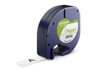 Labeltape DYMO® LetraTAG 12mm x 4m hvid papirtape Papir & Emballasje - Markering - Etiketter og Teip