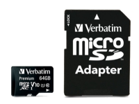 Verbatim Premium – Flash-minneskort (SD-adapter inkluderad) – 64 GB – Class 10 – mikroSDXC UHS-I