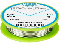 Felder Löttechnik ISO-Core Clear SAC305 Loddetin Coil Sn96,5Ag3Cu0,5 0.100 kg 0.5 mm