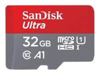SanDisk Ultra - Flashminnekort (microSDHC til SD-adapter inkludert) - 32 GB - A1 / UHS-I U1 / Class10 - microSDHC UHS-I Tele & GPS - Mobilt tilbehør - Minnekort