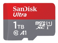 SanDisk Ultra – Flash-minneskort (microSDXC till SD-adapter inkluderad) – 1 TB – A1 / UHS-I U1 / Class10 – mikroSDXC UHS-I