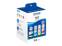 Epson 102 Multipack - 4-pack - svart, gul, cyan, magenta - original - blekkpatron - for EcoTank ET-15000, 2750, 2751, 2756, 2850, 2851, 2856, 3850, 4750, 4850, 4856 Skrivere & Scannere - Blekk, tonere og forbruksvarer - Blekk