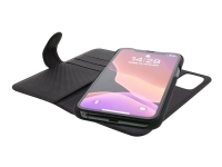 DELTACO Mobility Wallet Case 2-in-1 – Vikbart fodral för mobiltelefon – konstläder – svart – för Apple iPhone 11