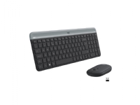 Logitech Slim Wireless Combo MK470 – Sats med tangentbord och mus – trådlös – 2.4 GHz – Nordisk – grafit