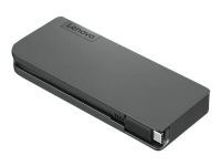 Lenovo Powered USB-C Travel Hub – Dockningsstation – USB-C – VGA HDMI – Världsomspännande – för ThinkCentre M70s Gen 3  M75t Gen 2  ThinkPad E14 Gen 3  P15v Gen 3  X1 Fold 16 Gen 1