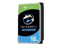 Seagate SkyHawk AI ST18000VE002 – Hårddisk – 18 TB – intern – 3,5 – SATA 6Gb/s – buffert: 256 MB – med 3 års Seagate Rescue Data Recovery