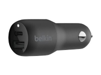 Belkin BOOST CHARGE – Strömadapter för bil – 20 Watt – 3.6 A (24 pin USB-C) – på kabel: Lightning – svart