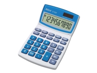 Rexel Ibico 210X – Skrivbordskalkylator – 10 siffror – solcellspanel batteri – vit blå