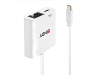 Lindy 43284 – USB-C till Ethernet-adapter – Nätverksadapter – USB-C – Gigabit Ethernet – Vit