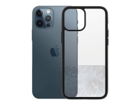 PanzerGlass ClearCase – Black Edition – baksidesskydd för mobiltelefon – härdat glas termoplastisk polyuretan (TPU) – svart klar – för Apple iPhone 12 Pro Max