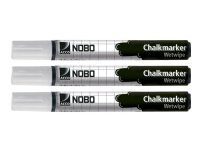 Nobo Chalkmaker - Markør - for glass - hvit (en pakke 3) - for P/N: 31630492, 31630495, 31630496, QBDC6045, QBDC9055, QBPE1290, QBPE1812, QBPE9060 Skriveredskaper - Markør - Whiteboardmarkør