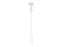 Huawei CM20 - USB-C til hodetelefonkontaktadapter - 24 pins USB-C hann til miniplugg hunn - 9 cm - hvit