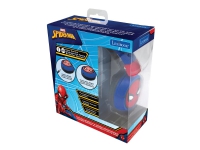 Lexibook Spiderman HPBT010SP - Hodetelefoner med mikrofon - on-ear - Bluetooth - trådløs, kablet - 3,5 mm jakk - blå, rød