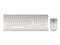 Bilde av Cherry Dw 8000 - Tastatur- Og Mussett - Trådløs - Rf, 2.4 Ghz - Fransk - Hvit, Sølv