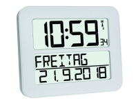 TFA Time Line Max – Klocka – rektangulär – elektronisk – skrivbord väggmonterbar – 25.8 x 21.2 cm – vit