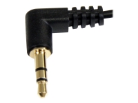 StarTech.com 3 ft Slim 3.5mm Right Angle Stereo Audio Cable – M/M (MU3MMS2RA) – Ljudkabel – mini-phone stereo 3.5 mm hane till mini-phone stereo 3.5 mm hane – 91 cm – svart – högervinklad kontakt