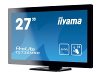 iiyama ProLite T2736MSC-B1 - LED-skjerm - 27 - berøringsskjerm - 1920 x 1080 Full HD (1080p) @ 60 Hz - A-MVA - 300 cd/m² - 3000:1 - 4 ms - HDMI, VGA, DisplayPort - høyttalere - svart PC tilbehør - Skjermer og Tilbehør - Skjermer
