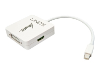 Lindy Mini DisplayPort 1.2 to HDMI VGA & DVI-D Active Adapter Converter – Videokonverterare – DisplayPort – DVI HDMI VGA