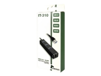 Argus IT-410 - Hub - 3 x SuperSpeed USB 3.0 + 1 x 10/100/1000 - stasjonær PC tilbehør - Kabler og adaptere - Adaptere