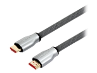 Unitek - HDMI-kabel - HDMI hann til HDMI hann - 3 m - sølv, sink-legering PC tilbehør - Kabler og adaptere - Videokabler og adaptere