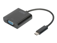 DIGITUS - Ekstern videoadapter - USB-C 3.1 - VGA - svart PC-Komponenter - Skjermkort & Tilbehør - USB skjermkort
