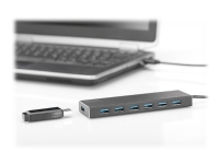 DIGITUS USB 3.0 Office Hub DA-70241-1 – Hubb – 7 x SuperSpeed USB 3.0 – skrivbordsmodell