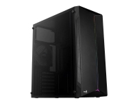 AeroCool Split – Tower – ATX – genomskinlig sidopanel (akryl) – ingen strömförsörjning (ATX) – svart – USB/ljud