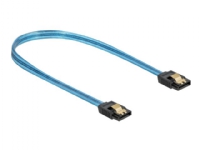 Delock SATA 6 Gb/s Cable UV glow effect – SATA-kabel – Serial ATA 150/300/600 – SATA till SATA – 30 cm – blå