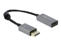 Delock - Video adapter - DisplayPort hann til HDMI hunn - 20 cm - grå, svart - 4K-støtte, aktiv PC tilbehør - Kabler og adaptere - Videokabler og adaptere