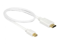 Delock – Adapterkabel – Mini DisplayPort hane till HDMI hane – 50 cm – trippelskärmad partvinnad – vit – passiv