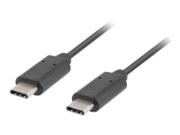 Lanberg - USB-kabel - 24 pin USB-C (hann) til 24 pin USB-C (hann) - USB 2.0 - 1 m - svart PC tilbehør - Kabler og adaptere - Datakabler