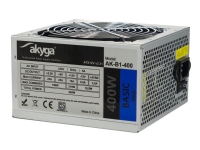 Akyga Basic Series AK-B1-400 - Strømforsyning (intern) - ATX12V 2.31 - AC 230 V - 400 watt - PFC - grå PC tilbehør - Ladere og batterier - PC/Server strømforsyning