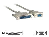 MicroConnect – Seriell/parallell kabel – DB-9 (hona) till DB-25 (hane) – 3 m – svart